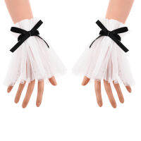 Punk Lace Cuffs สไตล์วิคตอเรียข้อมือ Steampunk Bowtie Gothic Cuffs Lolita Handwear คอสเพลย์ Accessories