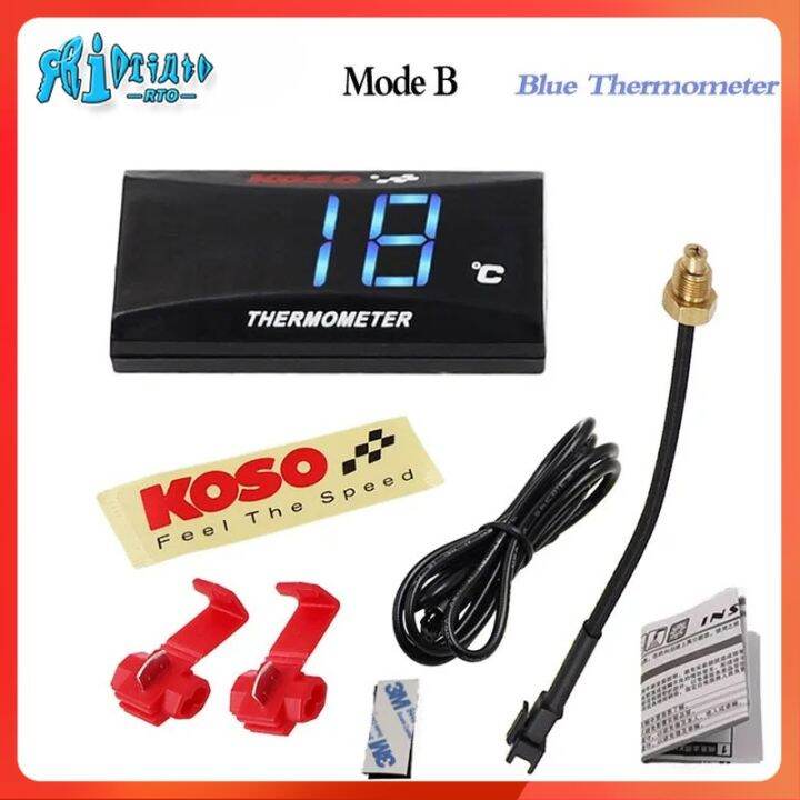 RtoMD Water Temperature Gauge KOSO LED Digital Display Temp Meter For ...