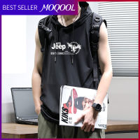 MOQOOL เสื้อเสื้อกล้ามลำลองผู้หญิงเชิ้ตลำลองสำหรับผู้ชาย,เสื้อสีทึบกีฬาแขนกุดมีฮู้ดทรงหลวมเสื้อชุดเสื้อลำลองสำหรับผู้ชายเสื้อเชิ้ตเข้ารูปพอดีทรงพอดีตัว