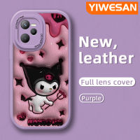 YIWESAN เคสสำหรับ Realme C35 C31 Narzo 50A นายกการ์ตูน3D น่ารัก Kuromi ใหม่เคสใส่โทรศัพท์หนังกันกระแทกแฟชั่นเคสฝาหลังอ่อนนุ่มซิลิโคนรวมเลนส์กล้องเคสป้องกัน