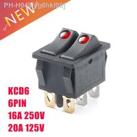 KCD6 6PIN 16A 250V 20A 125V Double Light Switch Rocker Switch ON-OFF KCD6 Button Lights Boat Power Switch