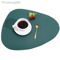 Grey PU Leather Placemats for Table Waterproof Non-Slip Table Mat Set Coaster Set Cup Wine Mat Tableware Pad Napkin for Kitchen