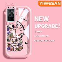 YIWESAN เคสสำหรับ VIVO V23E 4G V23E 5G เคส Y75การ์ตูนโดราเอมอนสีสันสดใสรูปเลนส์กล้องถ่ายรูปแบบนิ่มมอนสเตอร์ตัวเล็กๆเคสโทรศัพท์แบบใสปิดคลุมป้องกันการกระแทกใสทำจากซิลิโคน