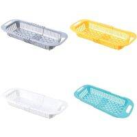 【CC】⊙  Multipurpose Dish Drainers Telescopic Drain Basket Expandable Collapsible Drying Rack Over Sink Organizers