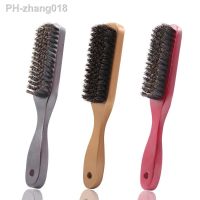 Wood Handle Boar Bristle Cleaning Brush Hairdressing Beard Brush Anti Static Barber Hair Styling Comb Shaving Tools for Men