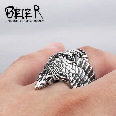 Beier เครื่องประดับย้อนยุคแหวนดีไซเนอร์ของแท้ของเหล็กไททาเนียมสุภาพบุรุษ