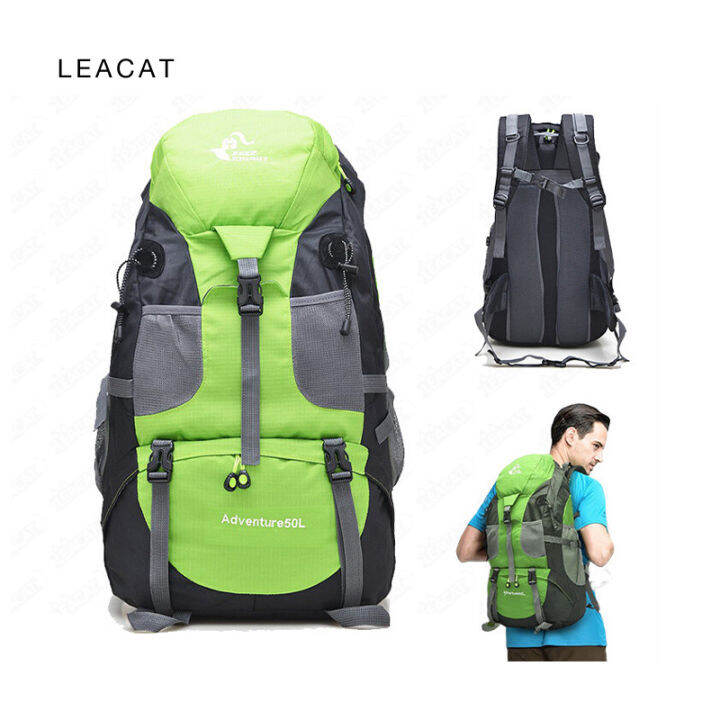 ฟรีอัศวินปีนเขากระเป๋าเป้สะพายหลัง-50l-กันน้ำกลางแจ้ง-r-ucksack-ขี่จักรยานเดินป่ากระเป๋าเป้สะพายหลังเดินป่าตั้งแคมป์กระเป๋ากระเป๋าเป้สะพายหลังภูเขา