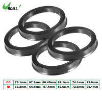 UXCELL 4Pcs 73.1มม. ถึง63.3มม. 67.1มม. ถึง64.1มม. 66.45มม. ถึง57.1มม. 67.1มม. ถึง56.6มม. 72.6มม. ถึง65.1มม. รถ Hub Centric แหวนสีดำ