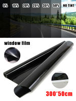 50X300ซม. สีดำรถฟิล์มหน้าต่างม้วน5/15/20/25/35/50% VLT Sun Shade Anti UV กระจก Tint ฟิล์มสำหรับรถบ้านกระจกหน้าต่าง Tint