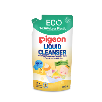 พีเจ้น น้ำยาล้างขวดนม กลิ่นส้มยูซุ 600มล. รีฟิล PIGEON LIQUID CLEANSER YUZU 600 ml. Refill