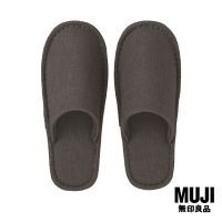มูจิ รองเท้าแตะในบ้านฝ้ายทอลายตารางฝ้ายพื้น EVA - MUJI Cotton Basket EVA Sole Slippers