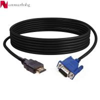 ANMARKOHG 1-5m คุณภาพสูงสุด ตัวเชื่อมต่อวิดีโอ ดิจิทัล เอาต์พุตการแสดงผล HDMI เข้ากันได้กับตัวแปลง VGA ชายไปชาย สายแปลง AV