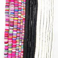 NEW 3/4/5/6/8/10mm White amp;black Color Flat Round Polymer Clay Beads Slices for Girls Bracelet Making Diy Necklace Accessories