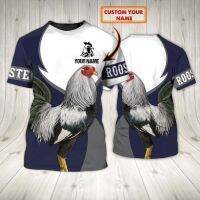 แฟชั่นใหม่รัก Rooster พิมพ์ด้านบนลำลองสำหรับผู้ชายส่วนบุคคลชื่อ 3D เสื้อยืดฤดูร้อนแขนสั้นผู้ชายสัตว์พิมพ์เสื้อยืด 2023