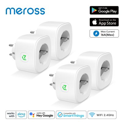 【NEW Popular】 MerossPlug 16A EUSmartPower Outlet ฟังก์ชั่นจับเวลาทำงานร่วมกับ Alexassistant SmartThings