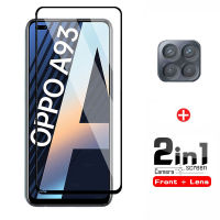 2in1 สำหรับ รุ่น OPPO A93 ฟิล์มเลนส์กล้อง + ฟิล์มกระจกเต็มจอขอบดำ ฟิล์มกันกระแทก