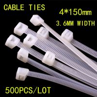 500pcs/lot 4x150mm National Plastic Latching Lock Type Nylon Cable Tie Buckle Black/White 3.6mm width 150mm length