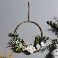 Artificial Flowers Spring Wreath Wall Hanging Wedding Home Decor Christmas Decorations Door Wreaths And Garlands Nursery Gift