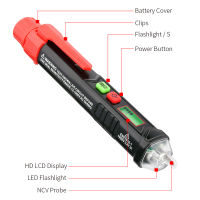 HT100 Non Contact AC Voltage Detector Digital Electroscope 12-1000V LCD Display Test Pen Break Point Check Live Wire Detection