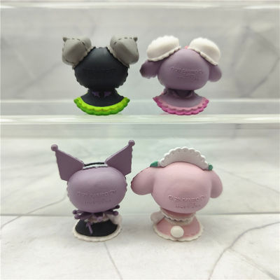 4pcs Cartoon Kuromi Melody Figures Toy Portable and Lightweight Figurine Ornaments for Living Room Desktop Decoration