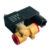 โซลินอยด์วาล์วทองเหลือง (3/2) ขนาด 1/4 นิ้ว [ Solenoid Valve 3/2 ] size 1/4 นิ้ว