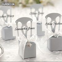 【hot】 Wedding Favors Boxes Card Holder Paper With Name Pendant caja de dulces