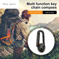 CHLOE เครื่องวัดอุณหภูมิ3 In1ชุดชาร์จอเนกประสงค์ด้วย Carabiners เข็มทิศการอยู่รอดฉุกเฉินป้องกันการสูญหายปีนเขา