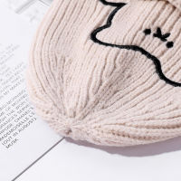 Knitted Hat Women Wool Thread Knit Cap Fashion Casual Hip hop Couples Cute Cartoon Bear Girl Gift Lady Beanie Chapeau 2022 New