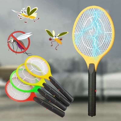 Electric Mosquito Swatter Mosquito Flies Killer Portable Home Handheld Insects Catching Racket Battery Type Random Color