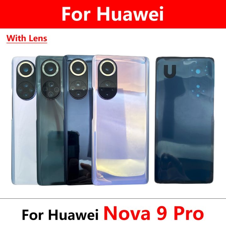 new-back-glass-rear-cover-with-camera-lens-for-huawei-nova-9-9-se-9-pro-battery-door-rear-housing-cover-case-with-ahesive