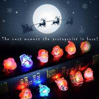 10pcs Halloween Christmas LED Ring Pumpkin Skull Santa Claus Glowing Rings for Kids Xmas Gifts Party with Batteries