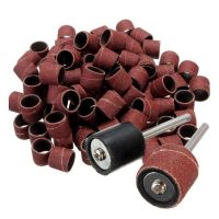 200 Pieces 1/2 Inch Polished Sandpaper Ring Abrasive Tape in Silicon Carbide + 4 Pieces x Rotary Chuck or Mandrels