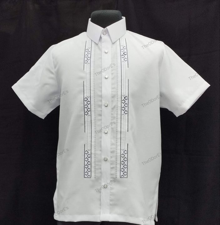 LINEN POLO BARONG (#010-I) White | Lazada PH