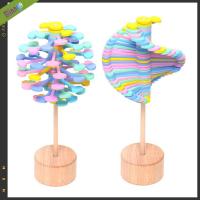 Wooden Spinning Wand Rotating Lollipop Stress Relief Toy Office Home Decoration