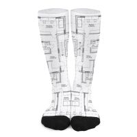 【jw】❖  Detailed architectural one story private house blueprints and drawings. Socks for men happy Soccer Men′s sock