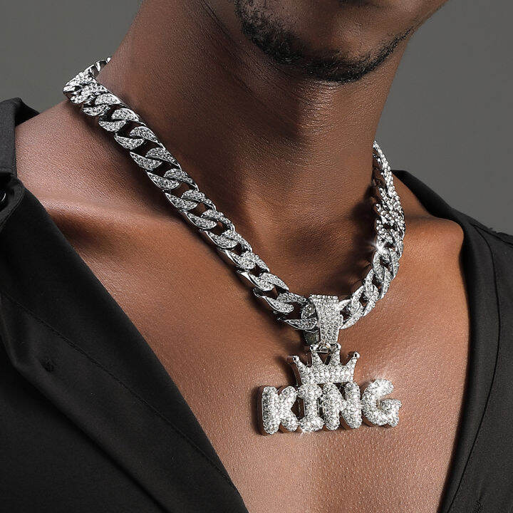 Gorgeous Crown King Pendant With A Stylish Cuban Chain - Make A 