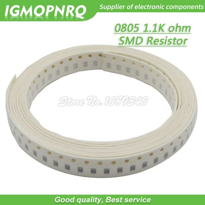 300pcs 0805 SMD Resistor 1.1K ohm Chip Resistor 1/8W 1.1K 1K1 ohms 0805 1.1K