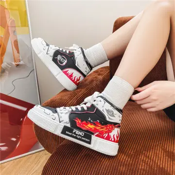 Converse Inspired Shoes Anime Sneakers Anime Shoes Leather - Etsy