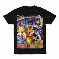 D37 ผ้าฝ้าย 100%COTTONเสื้อยืดแฟชั่นผู้ชายคอกลมผ้าฝ้ายสไตล์วินเทจ Kobe Bryant Los Angeles Lakers Tribute