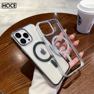 HOCE เคสโทรศัพท์แบบแม่เหล็กหรูหราสำหรับ iPhone 14 13 12 11 Pro Magsafe เคสเคสกันกระแทกมือถือแบบอะคริลิค