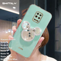 Xiaomi Redmi โน๊ต5 Note 8 Pro Note 9S Note 9 Pro Note 9 Pro Note 9 Pro Max แฟชั่นน่ารัก Rhinestone Minnie เคสโทรศัพท์กระจกแต่งหน้ายอดนิยม Mickey Deluxe เคสนิ่มเคลือบอิเล็คโทรเพลท