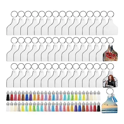 200 Pcs Cow Ear Tag Sublimation Blank Keychains Bulk for Adding Your Favorite Photos, , Quotes