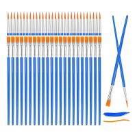 126Pcs Paint Brush Bulk, Small Paint Brushes with Flat and Fine Tips,for Kids Classroom Acrylic Oil Watercolor Body Nail