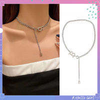 A Hello Girl Jewelry Letter B Double Layer Stainless Steel Necklace Simple Short Clavicle Chain Women Ladies Elegant Trendy