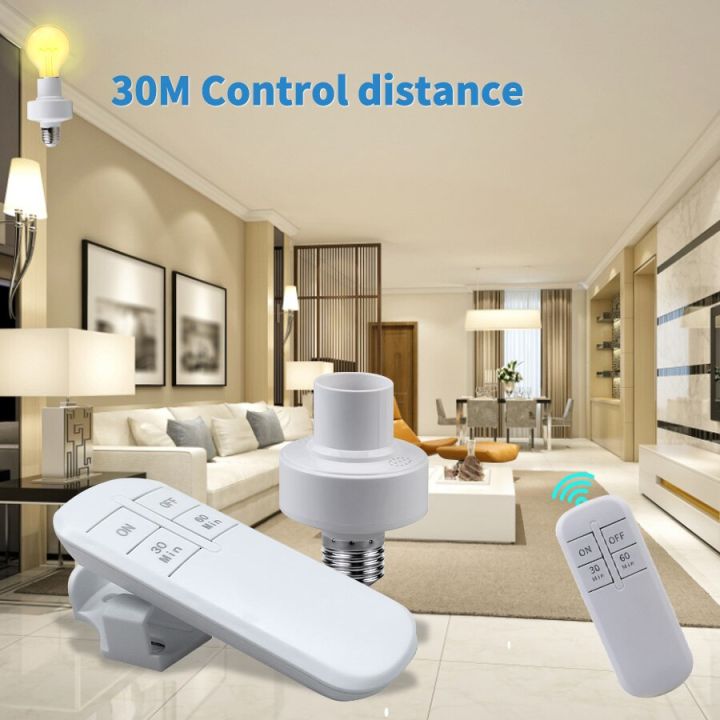 E27 lamp holder wireless remote control with 60min 30min E27 110V / 220V  power switch socket remote timing switch lights