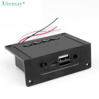 Aitemay เครื่องขยายเสียงแฮนด์ฟรี2*5W,บอร์ดถอดรหัสเสียงบลูทูธแบบมีสายในตัวโมดูลถอดรหัส USB FM MP3 WAV AUX TF