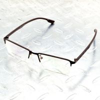 สีน้ำตาลสี่เหลี่ยมผืนผ้าครึ่งขอบ Titanium Alloy Simple Business สไตล์ผู้ชายกรอบแว่นตากรอบแว่นตา Eyeframe Eyewear