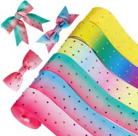 5 Yards/Roll 25 38 50 75mm Glitter Stone Grosgrain Ribbons Rhinestones for DIY Hair Accessories Gift Packaging Party Decoration Gift Wrapping  Bags