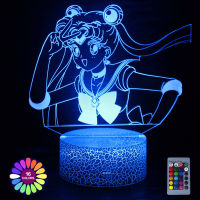 3D Illusion Led Night Lights Anime Cartoon Figure Light Lamp Multicolor Changing Lampara Home Room Decor Kids Child Girls Gift