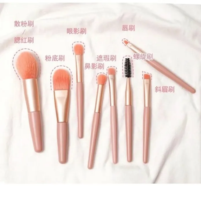 high-end-original-8pcs-makeup-brush-set-portable-short-ultra-soft-travel-size-beginner-blush-brush-eyeshadow-brush-beauty-makeup-tools